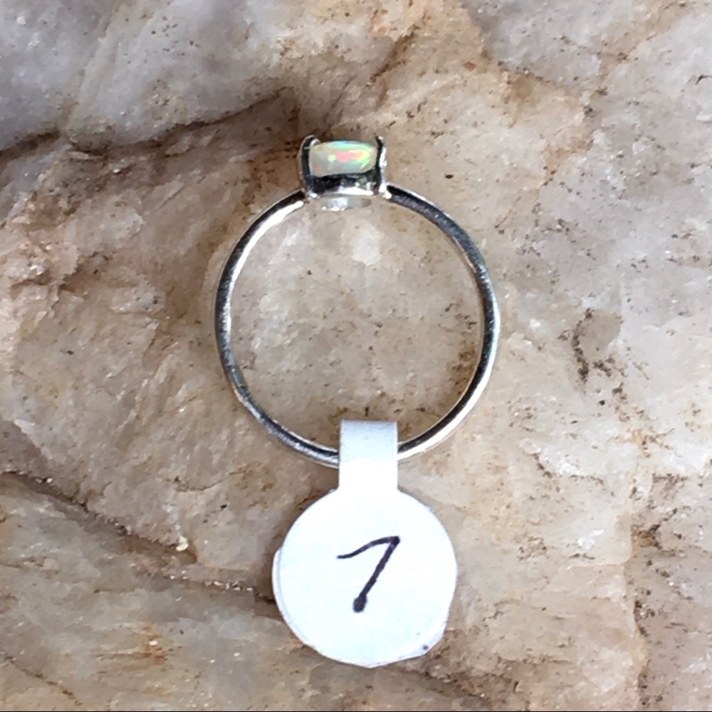 Ethiopian opal oval faceted 925 sterling ring 7 - Picture 9 of 12